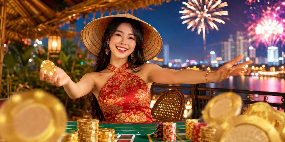 Người phụ nữ Hà Nội đội nón lá chơi baccarat trực tuyến