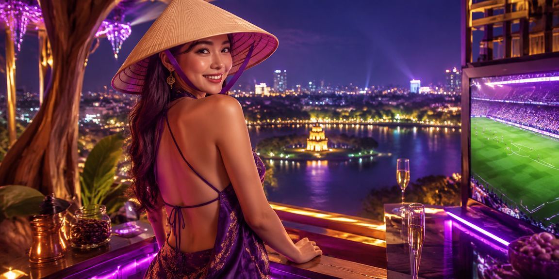 Không gian giải trí casino sôi động tại Hà Nội với nón lá truyền thống
